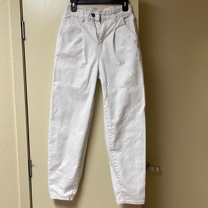 White High Waisted Mom Jeans